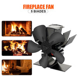 5 Blade Heat Powered Stove Fan Mini Fireplace Fan Log Wood Burner Eco-fan Quiet Fireplace Fan Heater Efficient Heat Distribution