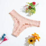 1Pcs 15 Color Letter Lace Panties Women Solid Underwear Cotton G String Thongs Female Low Waist Sexy Intimate Lingerie Hot Sex