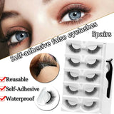 5/1 Pairs/Box Self-adhesive Reusable Fake Eyelashes With Tweezer Glue-Free Lashes Natural Curly Eyelashes pesta?as postizas