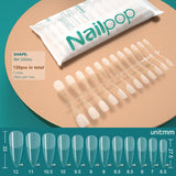 Nailpop 120pcs Press on False Nails Fake Nails Coffin Semi-Frosted Full Cover Short Nail Gel X Tips Capsule Art Accessories Tool