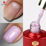 MSHARE Milky Pink Rubber Base Gel Glitter Camouflage Color Coat Soak Off Nails Gels Varnish Lacquer 10ml UV LED Gel