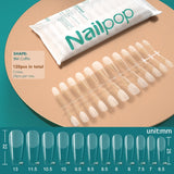 Nailpop 120pcs Press on False Nails Fake Nails Coffin Semi-Frosted Full Cover Short Nail Gel X Tips Capsule Art Accessories Tool