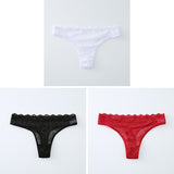 3PCS Ladies Sexy Lingerie Women&#39;s Underwear Set High-Quality Lace Embroidery Panties Low-waist Breathable Underpants G String