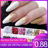 Sparkly Foil Nails Sequins Irregular Aluminum Gold Red Summer Design Set Nail Glitter Flakes Gel DIY Manicure Accessories CH950