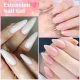 LILYCUTE 8ml Extension Nail Gel White Clear French Nail Art DIY Hard Gel For Quick Prolong Nails Finger Form Manicure Tips Tools