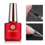 MSHARE Milky Pink Rubber Base Gel Glitter Camouflage Color Coat Soak Off Nails Gels Varnish Lacquer 10ml UV LED Gel