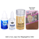 38ml Waterproof Lace Front Wig Glue Super Liquid Adhesive Hair Glue For Lace Wig + Remover + Wax Stick For Wig + Lace Tint Spray