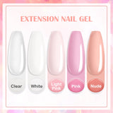 LILYCUTE 8ml Extension Nail Gel White Clear French Nail Art DIY Hard Gel For Quick Prolong Nails Finger Form Manicure Tips Tools