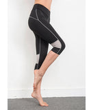 D Female Yoga Pants Seven-length Sports Outdoors Tracksuits Tights Fitness Quick-Drying Compression Pants Sportswear KS265