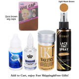 38ml Waterproof Lace Front Wig Glue Super Liquid Adhesive Hair Glue For Lace Wig + Remover + Wax Stick For Wig + Lace Tint Spray