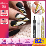 1 Pc Nail Art Graffiti Pen Black Color UV Gel Polish Design Dot Painting Detailing Pen Brushes DIY Nail Art Adorn Tools