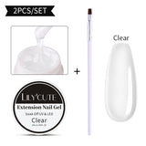 LILYCUTE 8ml Extension Nail Gel White Clear French Nail Art DIY Hard Gel For Quick Prolong Nails Finger Form Manicure Tips Tools