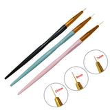 3Pcs French Stripe Nail Art Liner Brush Set 3D Tips Line Stripes DIY Drawing Pen UV Gel Brushes Painting Pen Manicure Tools