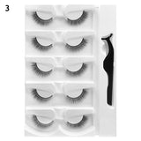 5/1 Pairs/Box Self-adhesive Reusable Fake Eyelashes With Tweezer Glue-Free Lashes Natural Curly Eyelashes pesta?as postizas